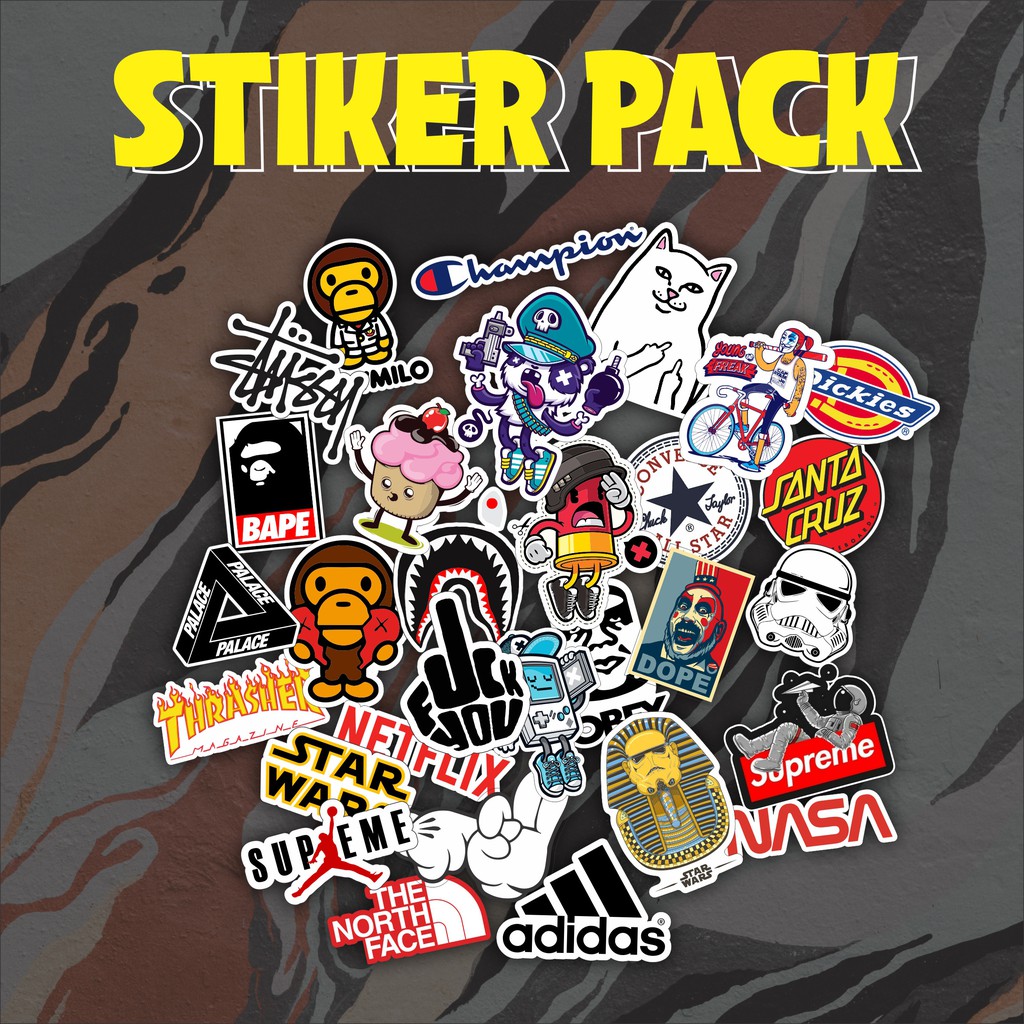 STICKER PACK AESTHETIC | SUPREME | ADIDAS | NETFLIX | BAPE | STARWARS | STUSSY | DICKIES
