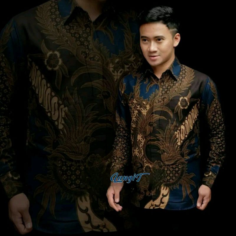 batik pria kemeja batik lengan panjang size M L XL XXL