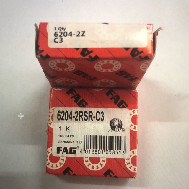 Deep Groove Ball Bearing FAG 6204 2ZR C3 / ZZ C3 / 2RSR C3 / LLU C3