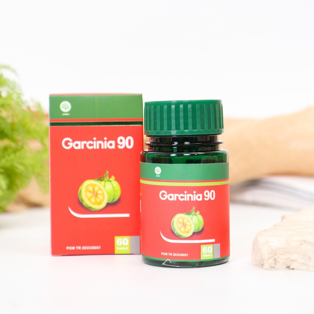 Garcinia 90 - Herbal Pelangsing Kurangi Lemak Tubuh Turunkan Berat Badan Bantu Diet Sehat Obesitas &amp; Tingkatkan Energi &amp; Membersihkan Tubuh dari Racun Bercahaya Isi 60 Kapsul