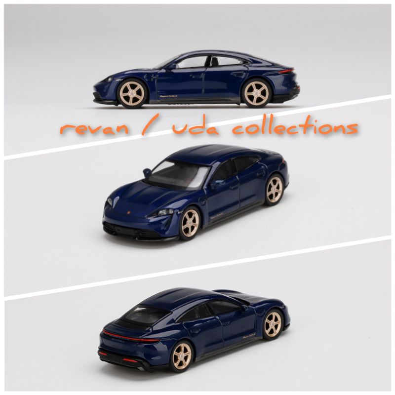 MiniGT Mini GT 339 Porsche Taycan Turbo S Gentian Blue Metallic