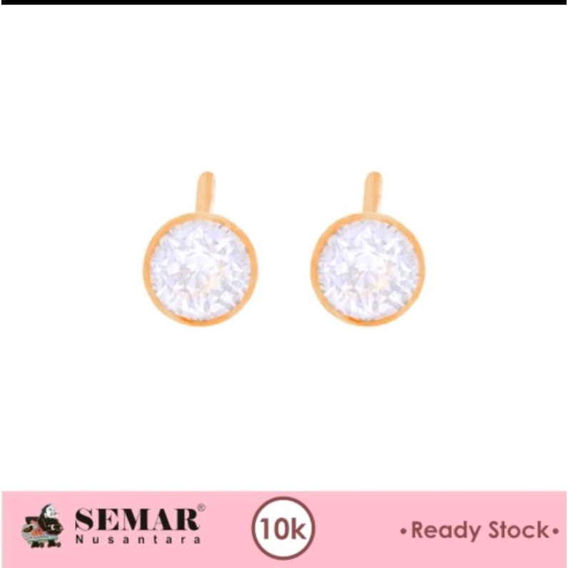 Ready Anting/Giwang emas 0.2gr SOLITAIRE kadar 10K Emas asli (Jastip Toko Emas Semar Nusantara)