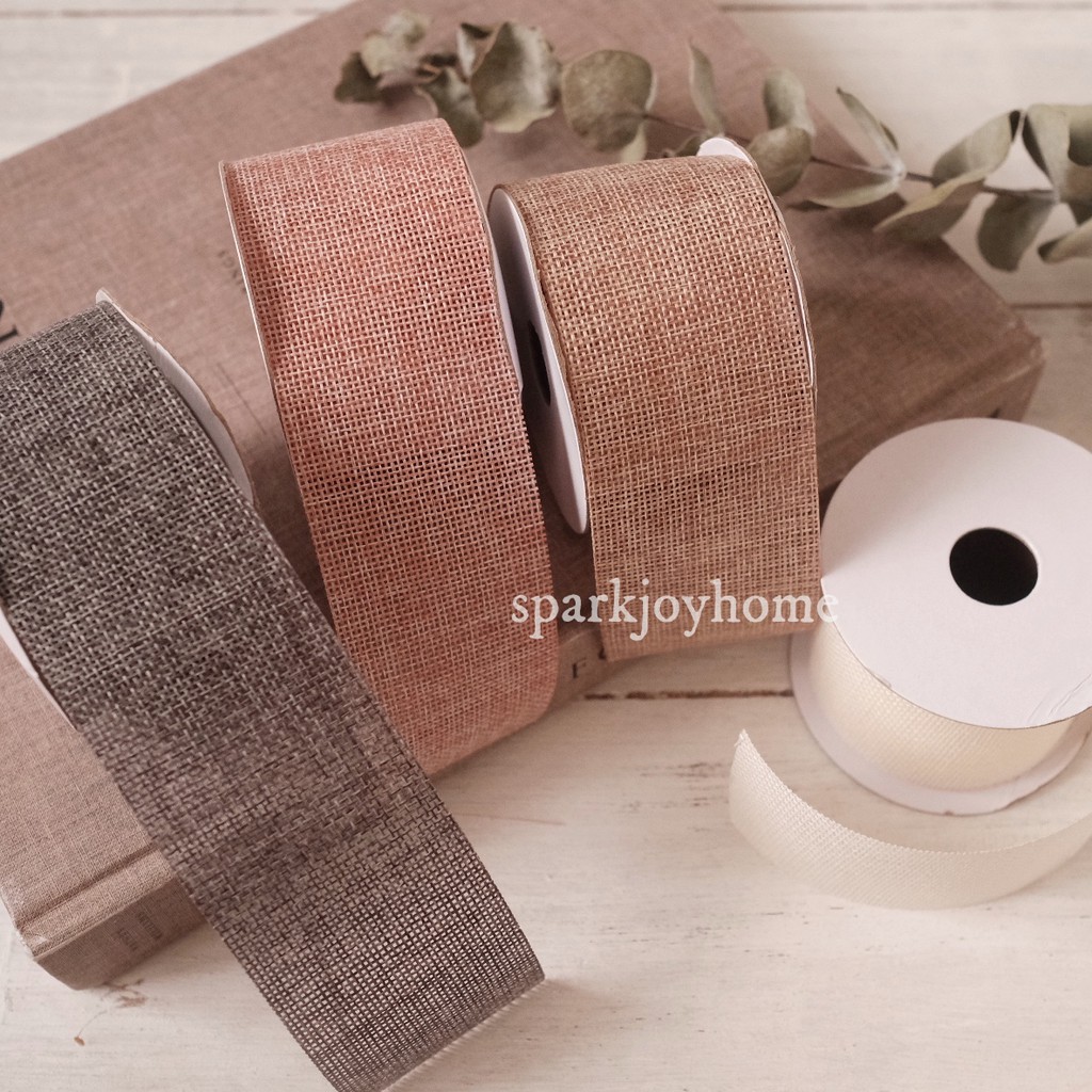 

Pita Goni Jute burlap natural dekorasi bunga craft gift DIY flower wrap properti foto kado