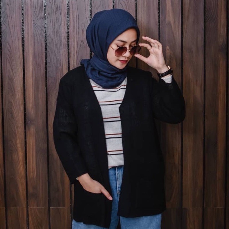 KARDIGAN RAJUT WANITA OVERSIZED / LOOCY POCKET CARDIE OVERSIZED PREMIUM-6