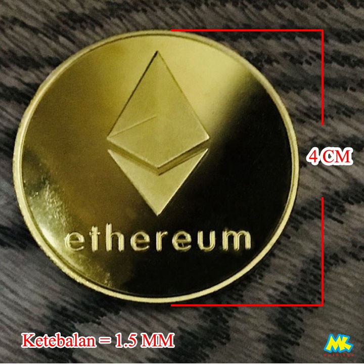 Ethereum Gold Silver Plated Coin Crypto with Case / koin Kripto Koleksi Souvenir Gift