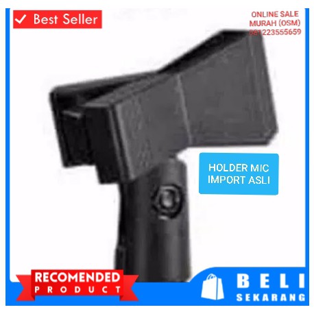 ORIGINAL jepit Holder mic import asli jepit capit mik hanger microphone mikrophone acecoriss pegangan gantungan universal serba guna LH  BISA SEGALA JENIS MIC BAHAN IMPORT  lebar lubang depan 2,7cm diameter lubang dalam 1,6cm lebar jepitan 4,5cm.