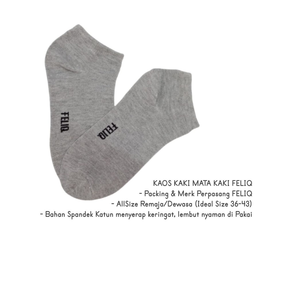 k 001 kaos kaki pendek semata kaki polos pria wanita dewasa unisex