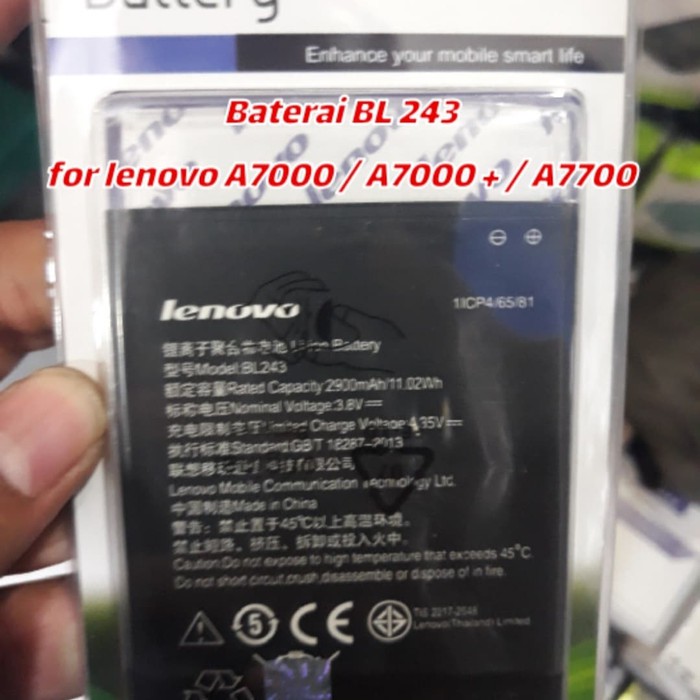 Baterai Lenovo A7000 A7700 A7000+ plus BL243 original