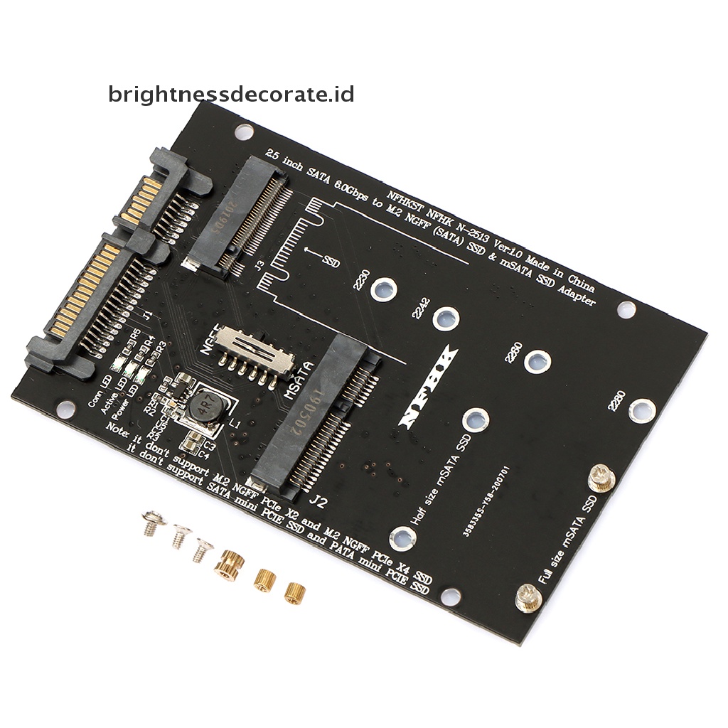 M.2 Ngff Msata Ssd Ke Sata 3.0 2 In 1 Kartu Adaptor Konverter Untuk Pc