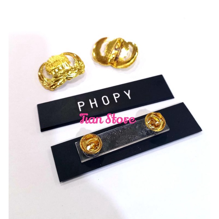 

name tag/papan nama doft gravir plus korpri peniti,satu set name tag,korpri peniti RB9