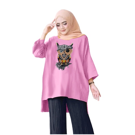 Tunik Jumbo Burung Hantu 03 Owl / Atasan Wanita XXL