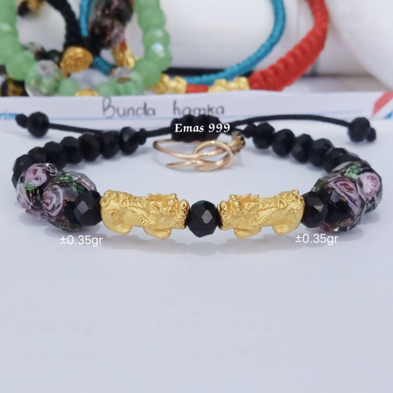 Gelang Charm HongKong, Gelang Naga Kembar, Gelang 2 Naga