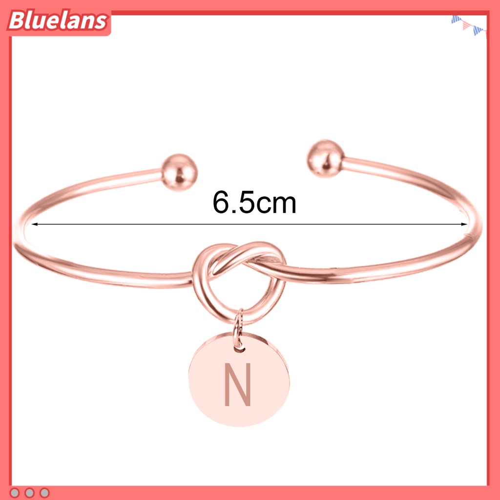 Bluelans Bracelet Opening Knotted Heart Shape Alloy Stylish Bangle for Women