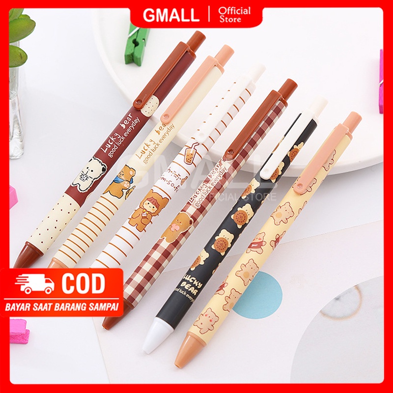 6 pcs Pena Bolpoin Pulpen Bulpen Cetek Gel Cair 0.5 mm ST0031 Gmall