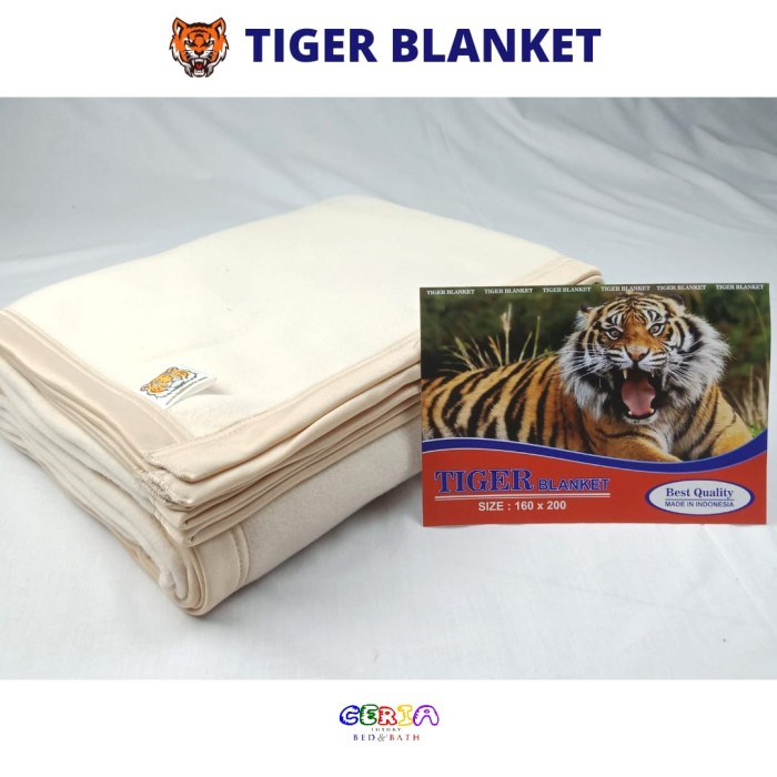 Selimut Dewasa Selimut Hotel Polos Dewasa Tebal Tiger 160x200 - Cokelat Tua - Grosir - CREAM(A2F4) S