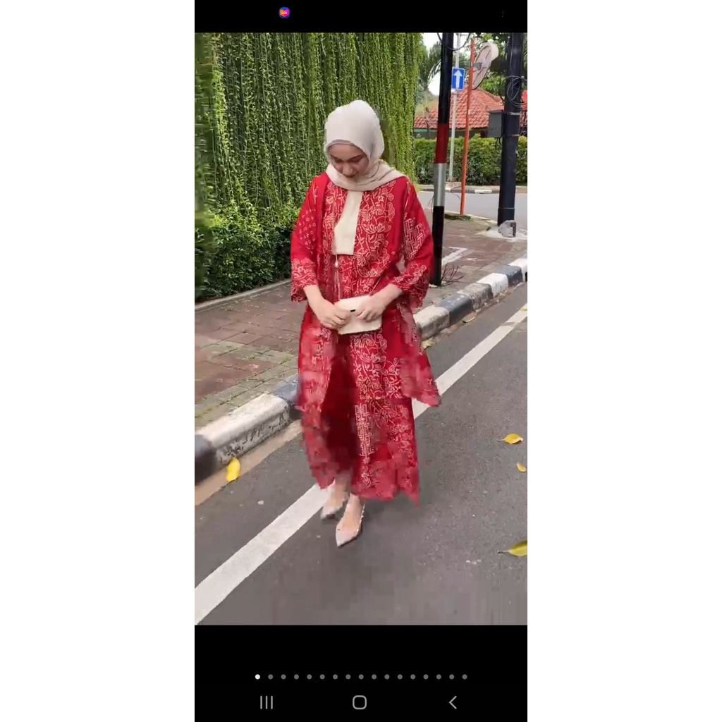 Celana kulot set Arumi Basic Kode 14 by Sarah The Label warna merah (masih baru)