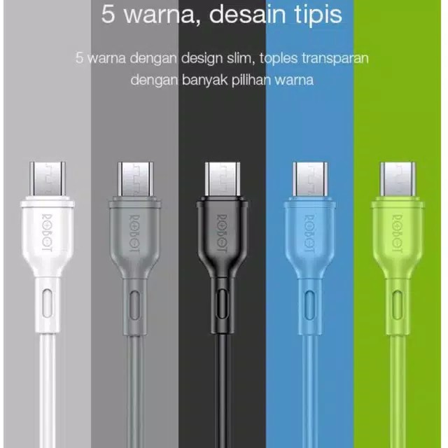 KABEL DATA MICRO USB ROBOT RBM100 COLORFULL ORIGINAL