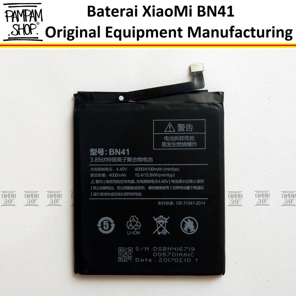 Jual Baterai Xiaomi Bn41 Redmi Note 4 4x Bn 41 Xiao Mi Batre Batrai Battery Snapdragon Mediatek 5546