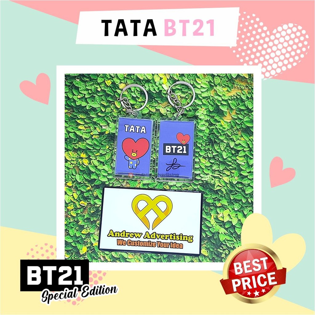 Gantungan Kunci Akrilik Kotak BT21 / Merchandise BTS