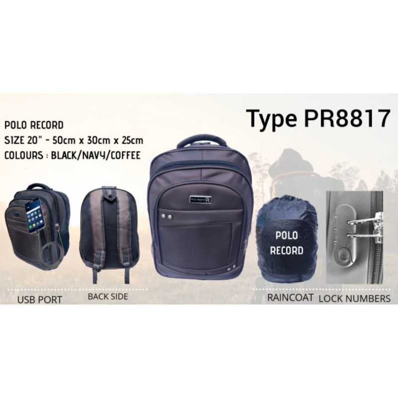 tas ransel polo recored tas laptop