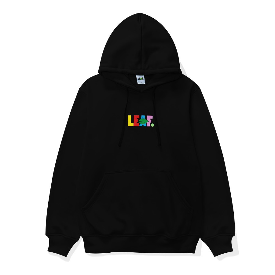 LEAF - HOODIE OG LOGO MULTICOLOR - BLACK