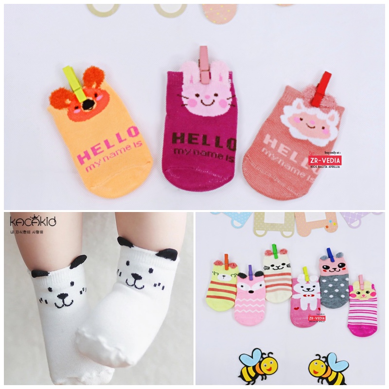 (SATUAN) ANTI SLIP Gemoy Baby Socks 0-12 Month / SNI Tebal Kaos Kaki Bayi Laki Perempuan Kualitas Import Prewalker Kiosbalitaaprillia