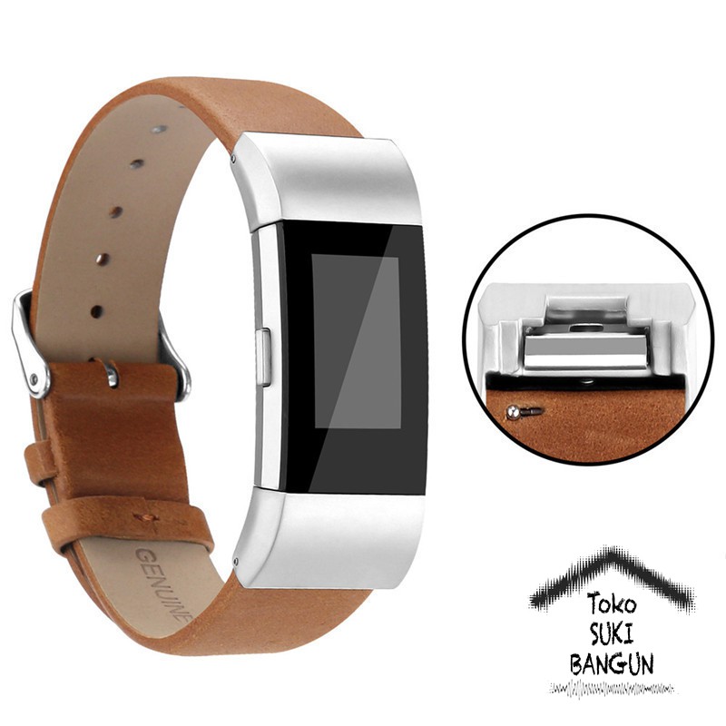 Tali Jam Fit Charge 2 LEATHER Smooth Plain Watch Strap Band