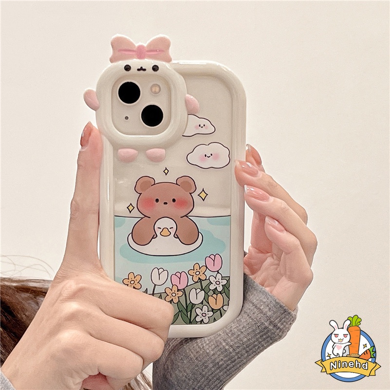 Soft Case TPU Transparan Motif Monster Bear Untuk Compatible for iPhone 14 13 12 11 Pro Max X Xr Xs Max 8 7 6 6s Plus Monster Lens Protector Phone Case Bear Clear Silicone Anti-Scratch Soft Case Shockproof Soft TPU Back Cover