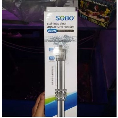 Heater Sobo 200W Stainless Steel Pemanas Air aquarium