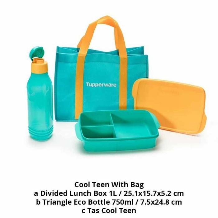 Tempat bekal makan tupperware coolteen lunch box set cool teen