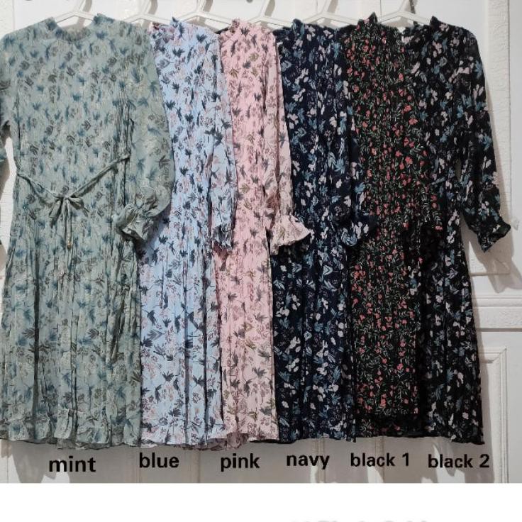 Tren Kekinian.. TUNIK PLISKET BANGKOK MOTIF FLOWER BUNGA WANITA MUSLIM MEWAH