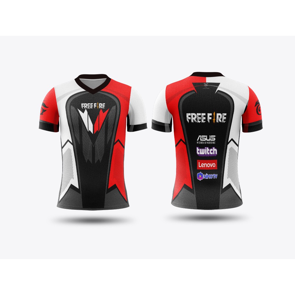 Download T Shirt Pria V Neck Esports Gamers Jersey Free Fire 3d Fullprint Art 15 Shopee Indonesia Free Mockups