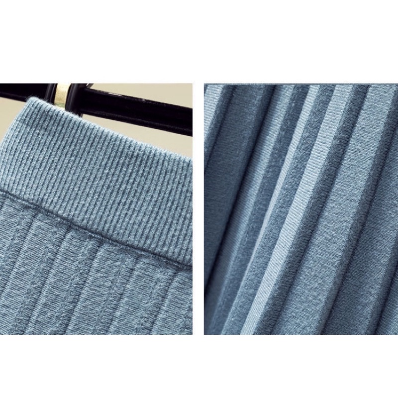 Midi Pleat Knit Skirt Premium ( Rok Rajut Prisket )
