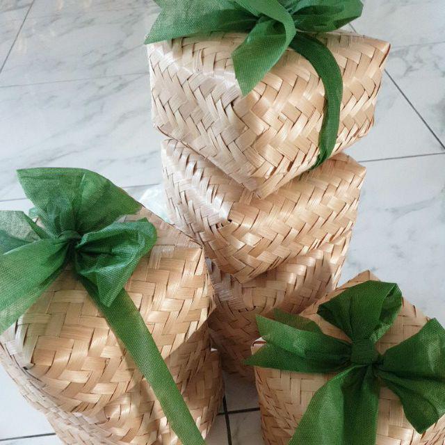 Besek Bambu Catering Kue Souvenir 15x15cm Sepasang