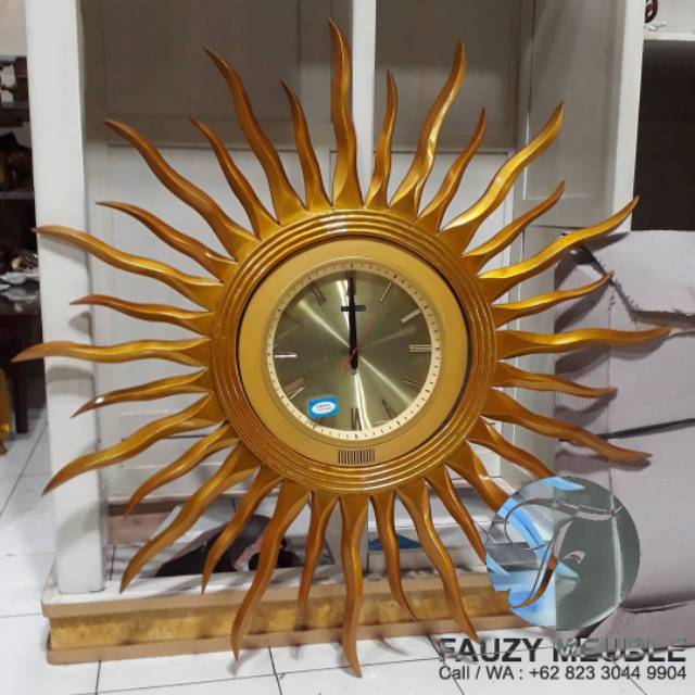 Jam Dinding Matahari Jepara, Jam Dinding Ukiran Mentari Jepara