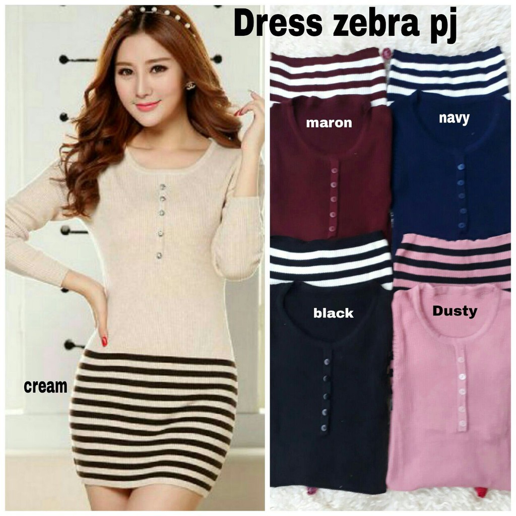 TERMURAH DRESS ZEBRA PANJANG / RAJUT / TERBARU/TERPOPULER/TERLARIS/KONDANGAN/ PESTA