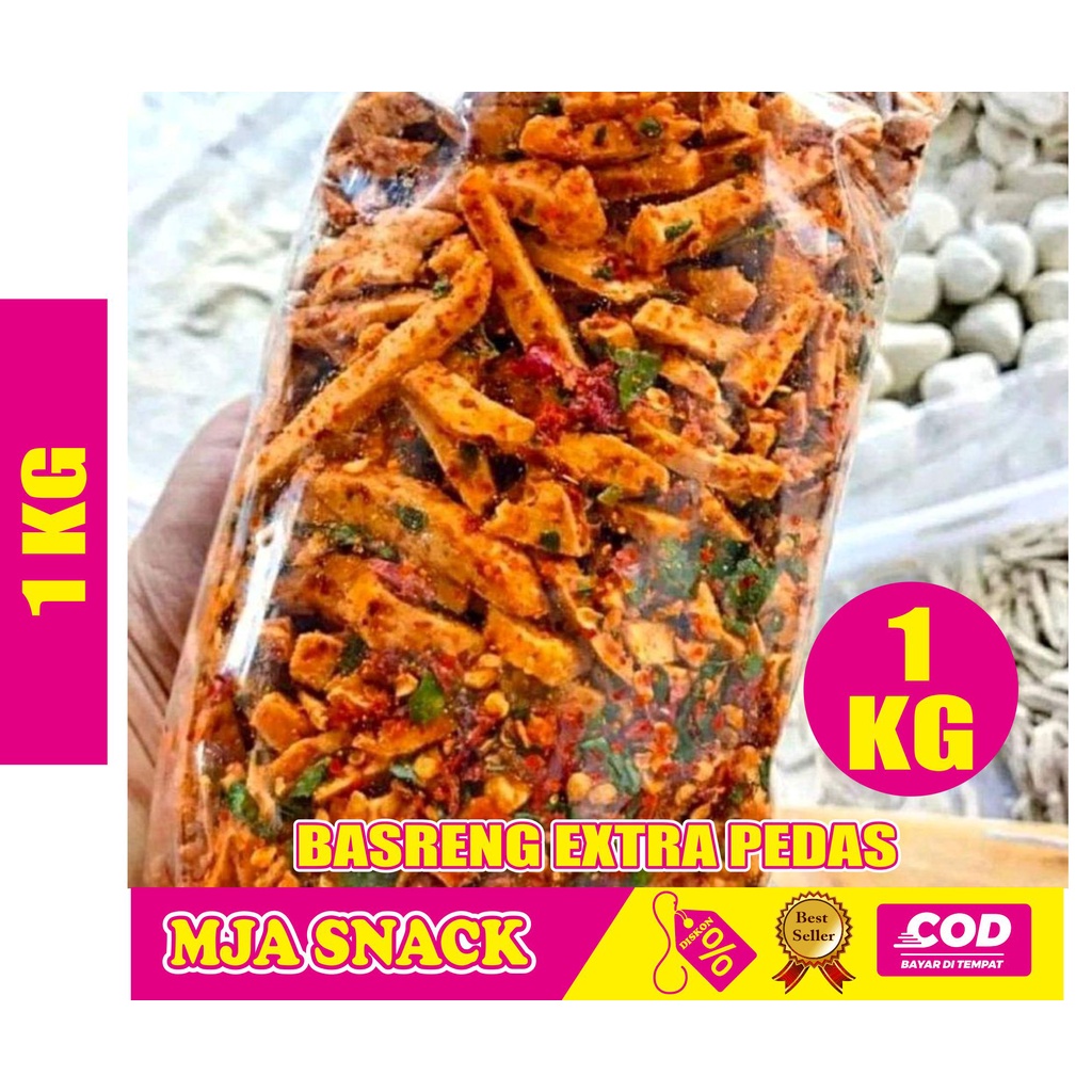 

COD Basreng Extra Pedas 1000 Gram / 1 KG Aroma Daun Jeruk Bakso Goreng Khas Jawa Barat