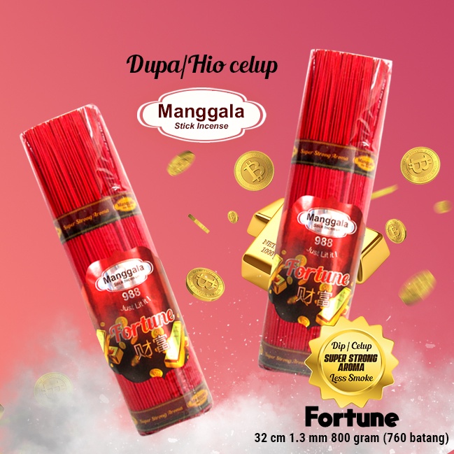 Dupa/Hio Wangi Fortune Manggala Stick Merah 32cm ± 780 Stick / 800gr