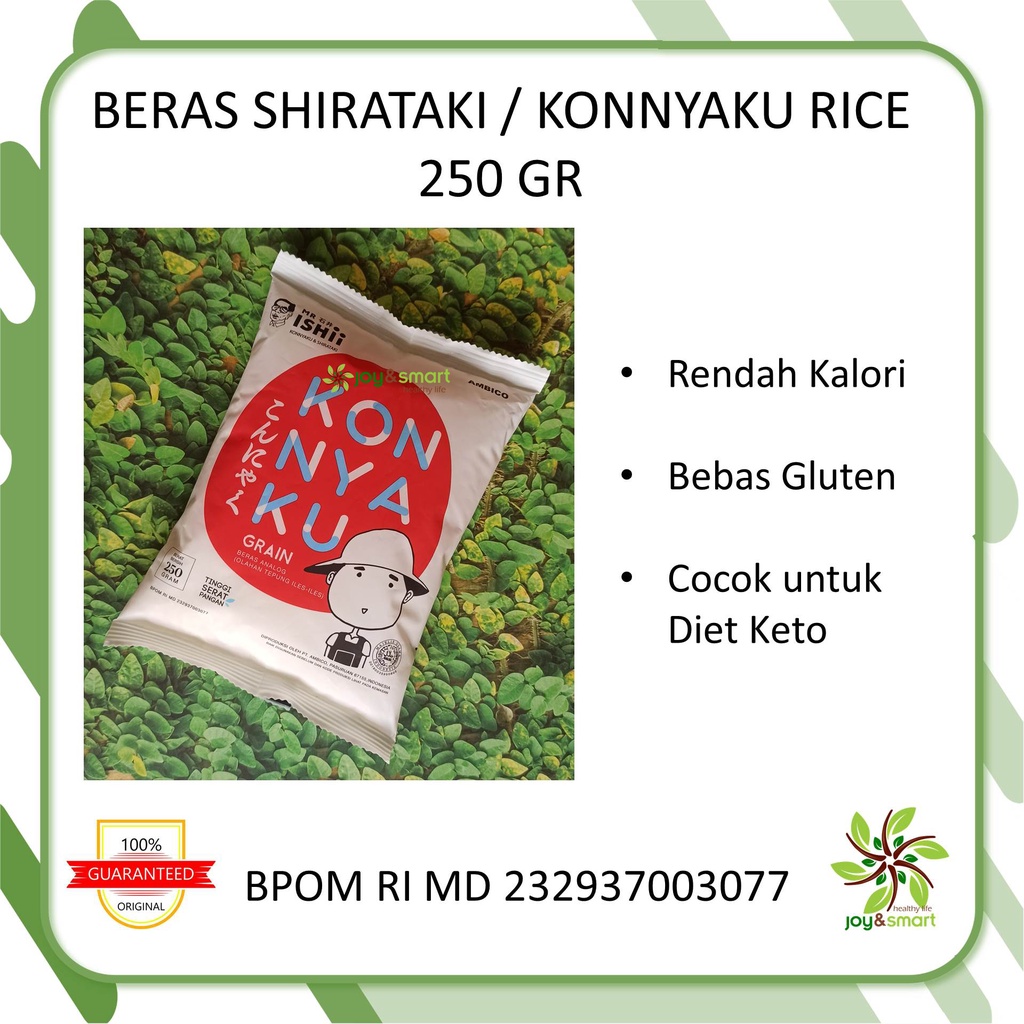 

Joy Smart Healthy Life Beras Shirataki 250 gr Murah Konnyaku Kering Konjac Dry Rice Diet Keto DEBM