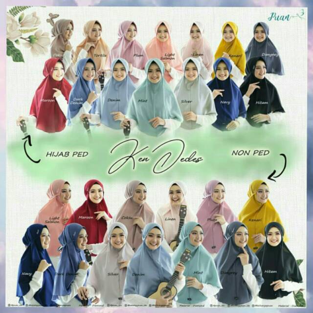 hijab Kendedes Puan pet /Kendedes non pet/bergo instan kendeses puan