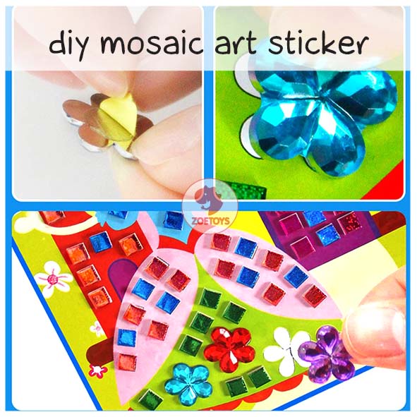 Zoetoys DIY Mosaic Art Sticker | Prakarya Menempel Stiker Manik Kerajinan Tangan | Diamond and Craft Activity