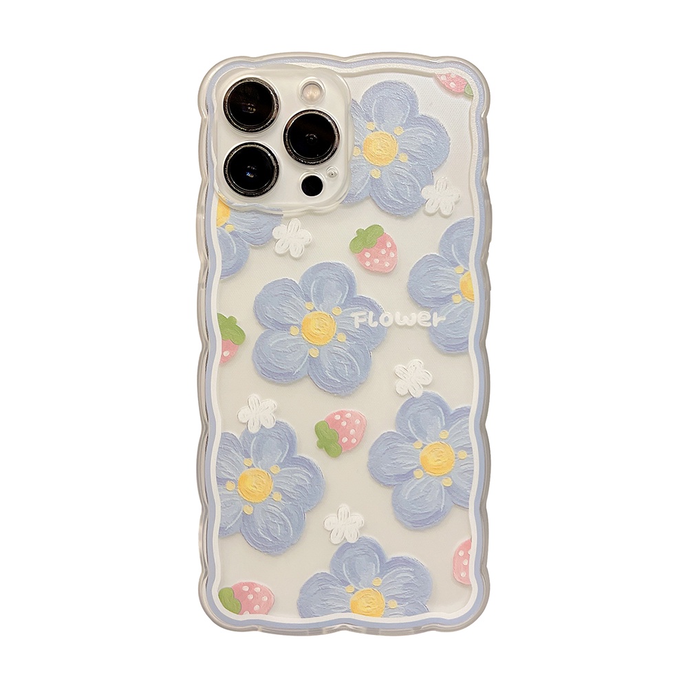 Soft case TPU Transparan Motif Bunga Untuk iphone 11 pro max 13 12 11 pro max Xs max XR 7 8 plus