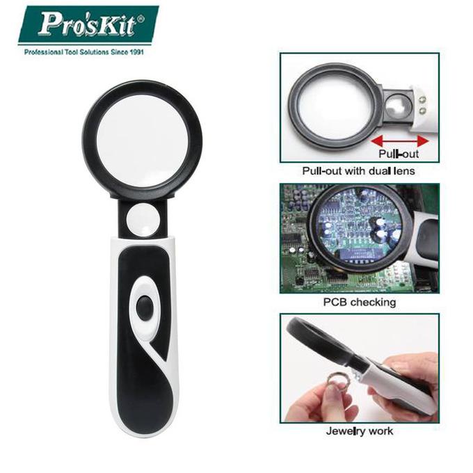 

Promo Awal tahun Kaca Pembesar Proskit MA-023 3.5 / 20X Handheld LED Light Magnifier Promo Awal