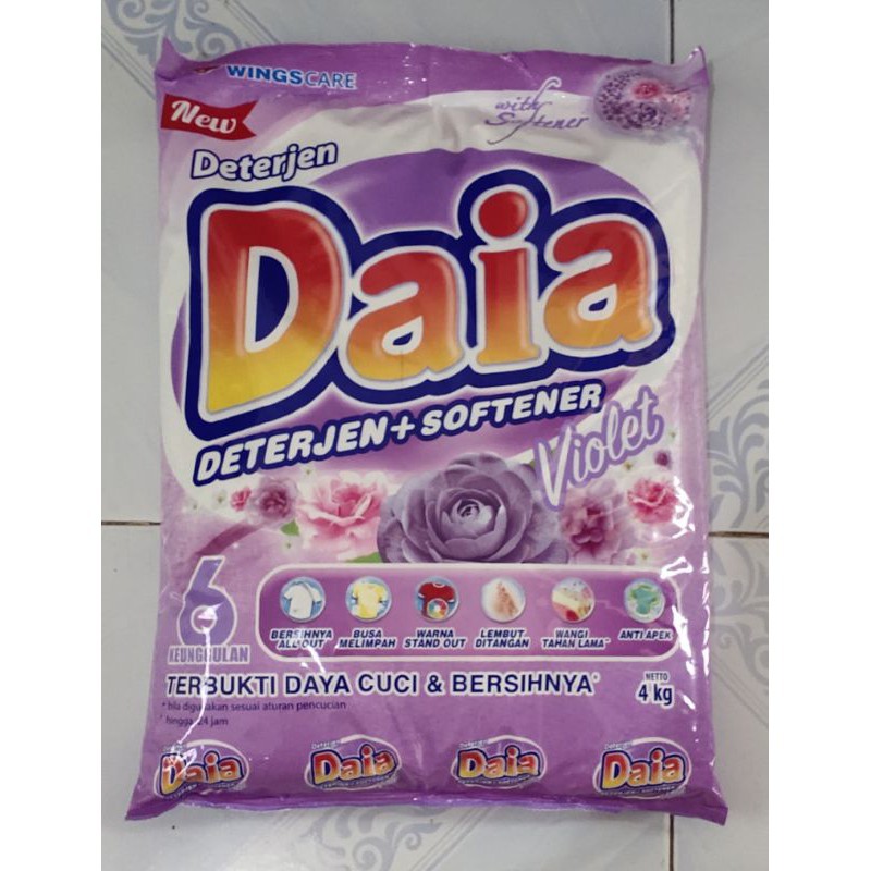 

Deterjen bubuk Daia 4kg violet