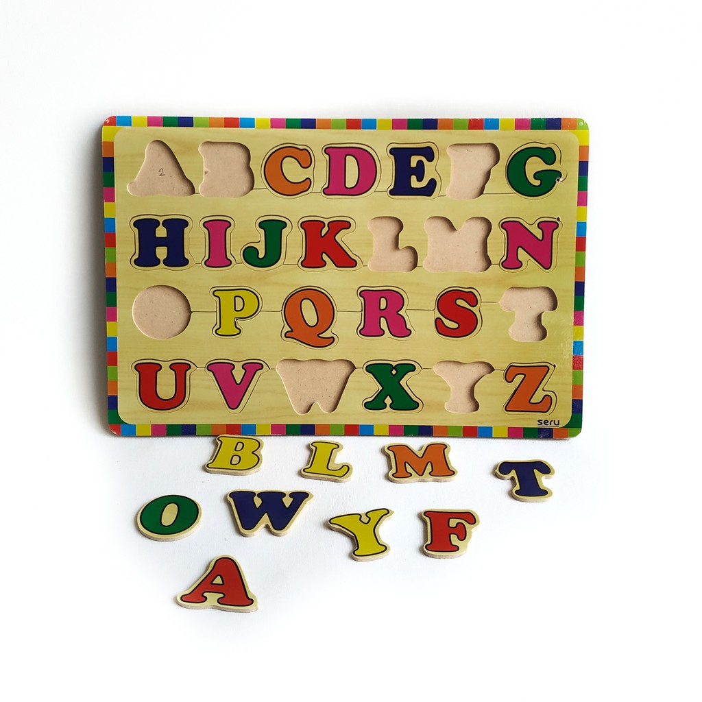 Paket Puzzle Kayu Special Edition Isi 3 / Huruf Hijaiyah / Huruf Besar / Huruf Kecil Bisa COD