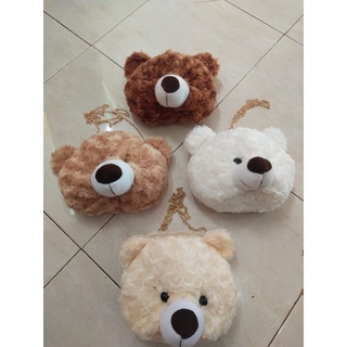 Tas Kepala Beruang Tedy Bear SlingBag Wanita Remaja dan Anak Anak