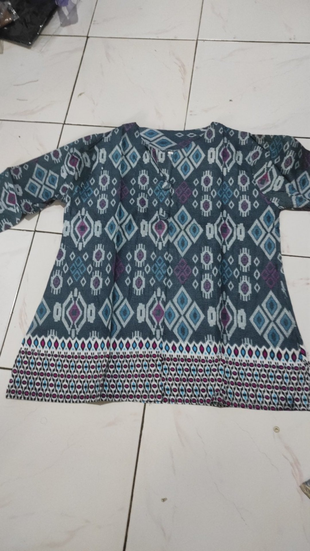 [cod] Tey-17 Batik Wanita Asj Sa Hrb026 Kenongo Kemeja Tosca Pendek