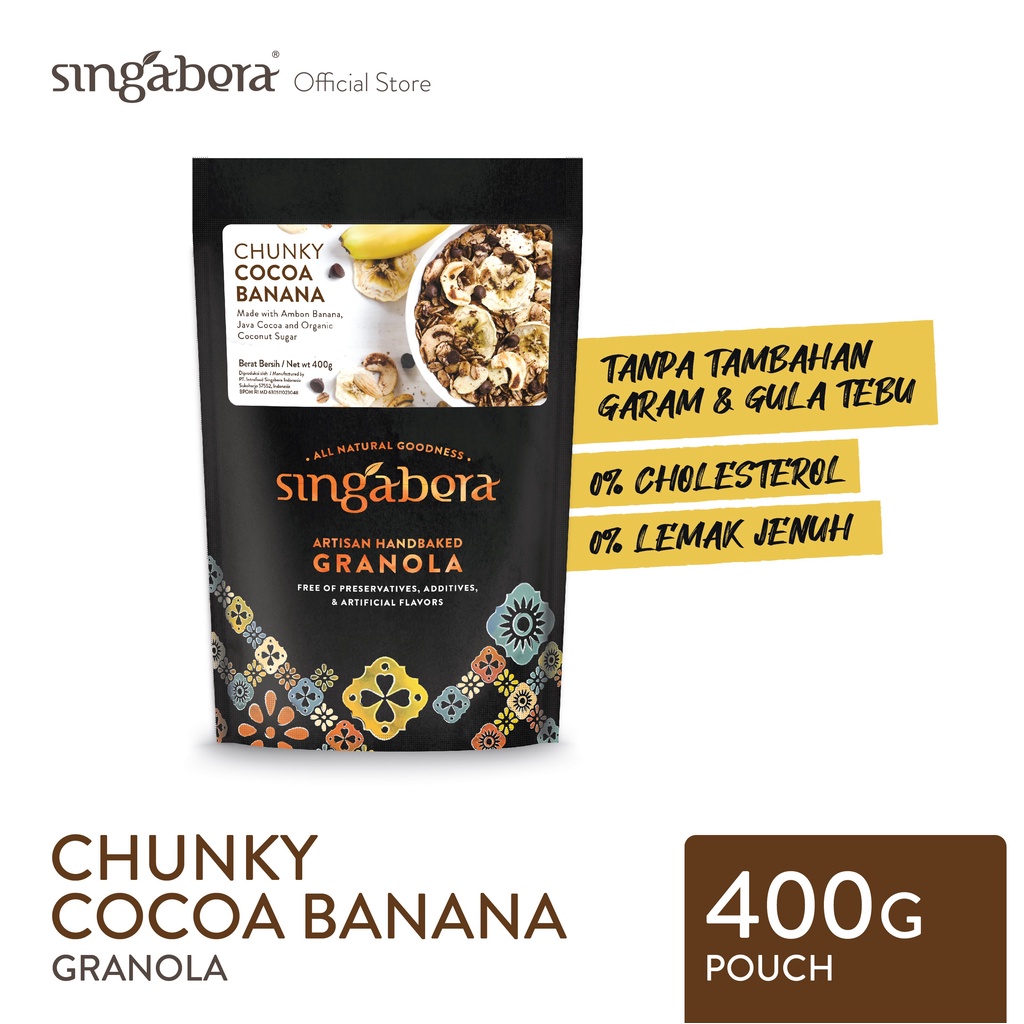 

Singabera Granola / Chunky Cocoa Banana (Pisang Coklat) - 400g