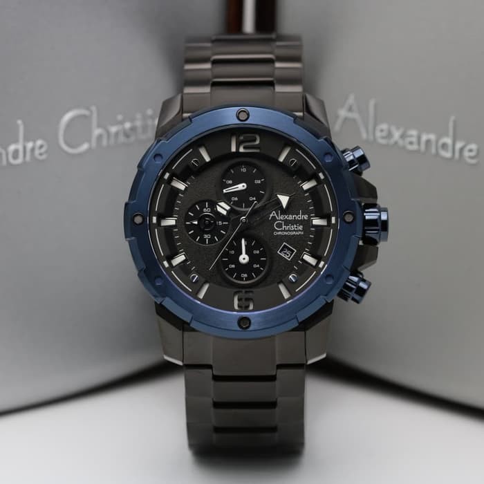 Alexandre Christie AC 6410 Black Ring Navy for Men Original