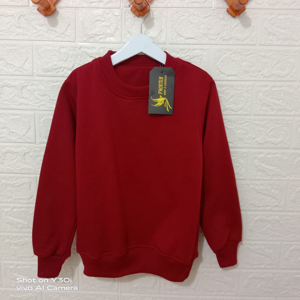 JAKET SWEATER ANAK LAKI-LAKI DAN PEREMPUAN 5 SAMPAI 8 TAHUN JAKET CREWNECK SWEATER ANAK POLOS